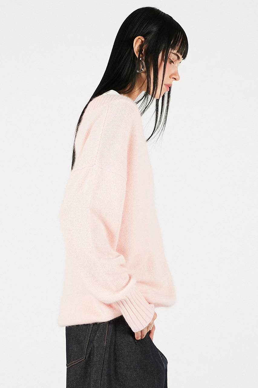 Angora Wool V-Neck Knit - 2025 WINTER