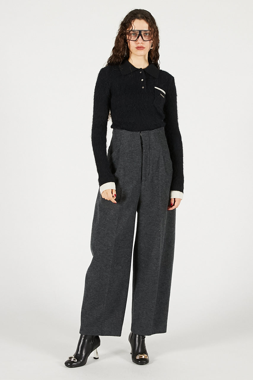 Fluffy Knit Polo - 2025 WINTER