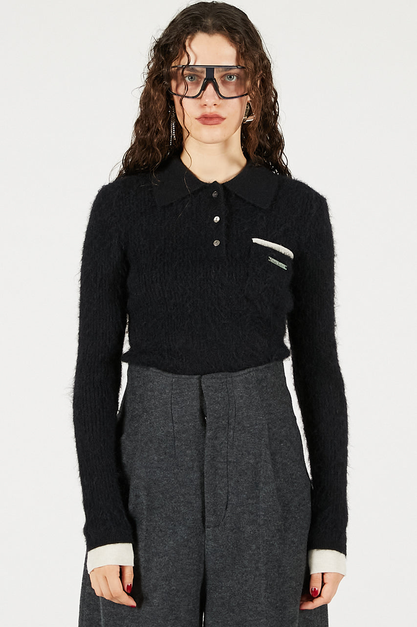 Fluffy Knit Polo - 2025 WINTER