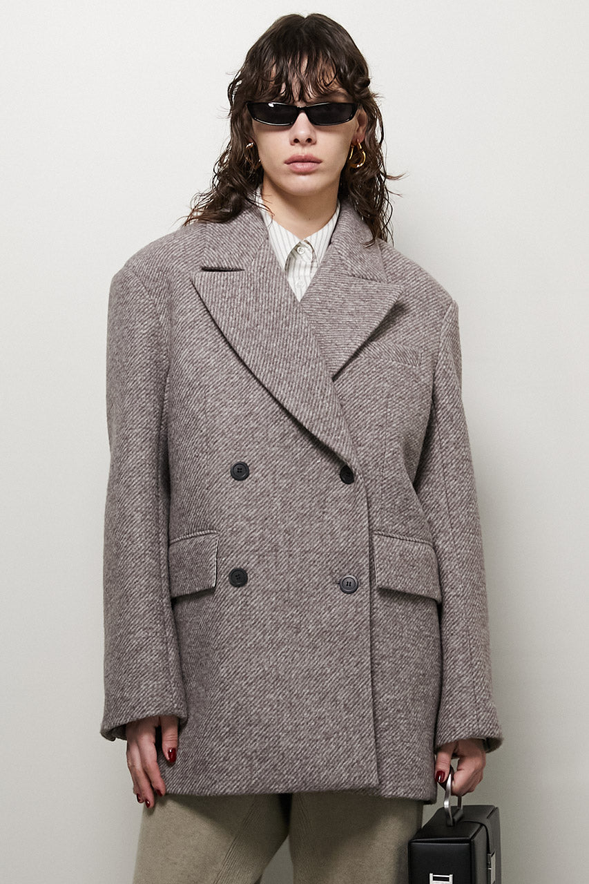 Sliver Wool Overcoat Jacket