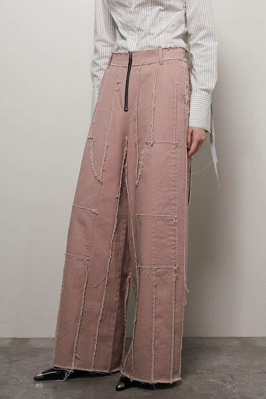 Raw Edge Panel Pants