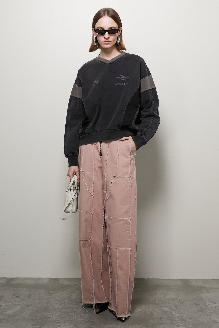 Raw Edge Panel Pants