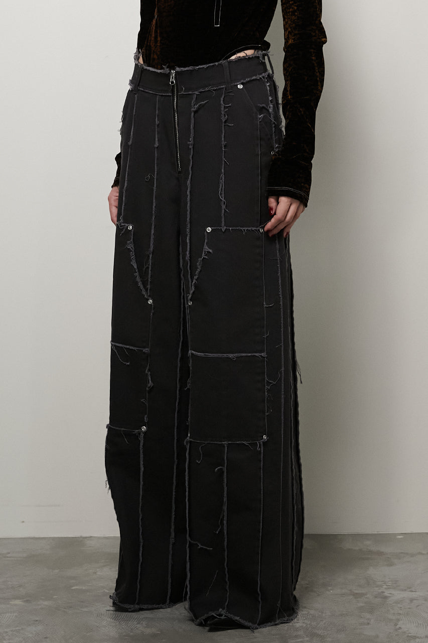 Raw Edge Panel Pants