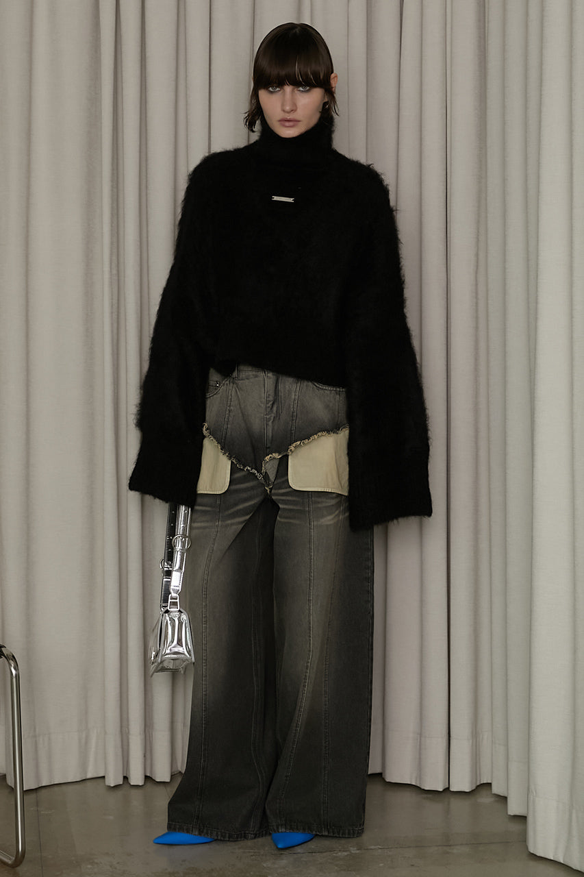 Wide Sleeve Snood Short Knit