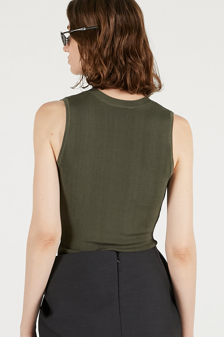 Deep V Neck Bodysuit Moss