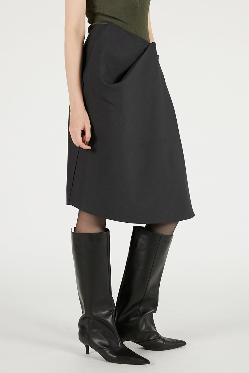 Crease Skirt Grey