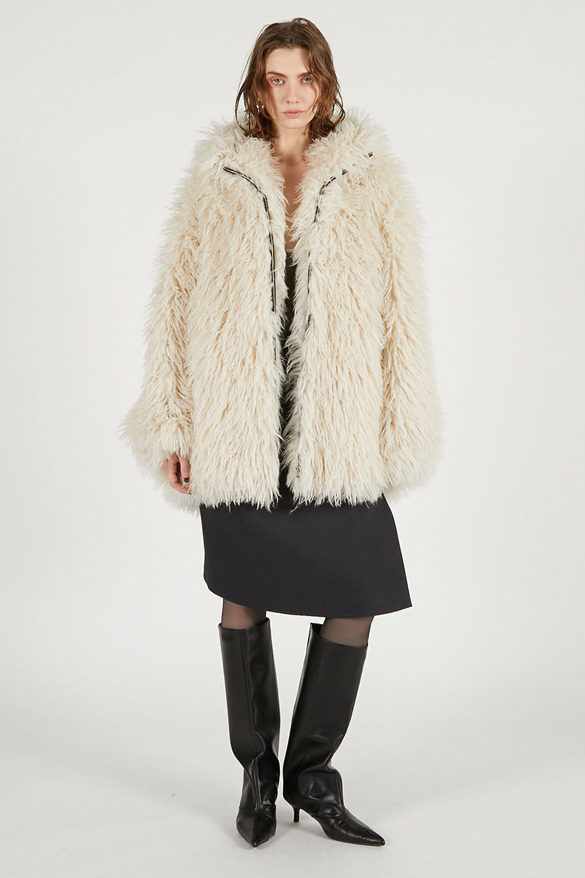 Fake Fur Hooded Hoodie - 2025 WINTER