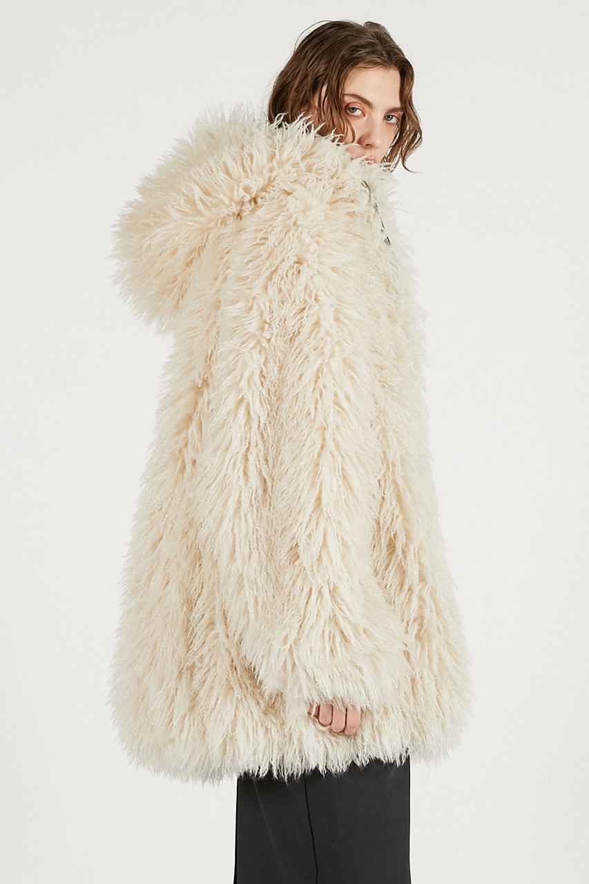 Fake Fur Hooded Hoodie - 2025 WINTER