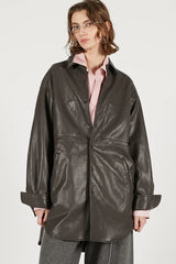Synthetic Leather Overshirt