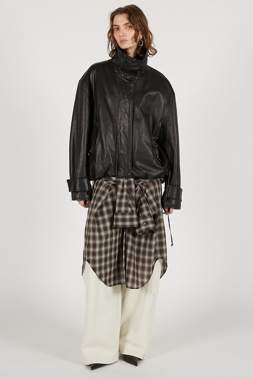 SHEEP Leather High Neck Blouson - 2025 AUTUMN