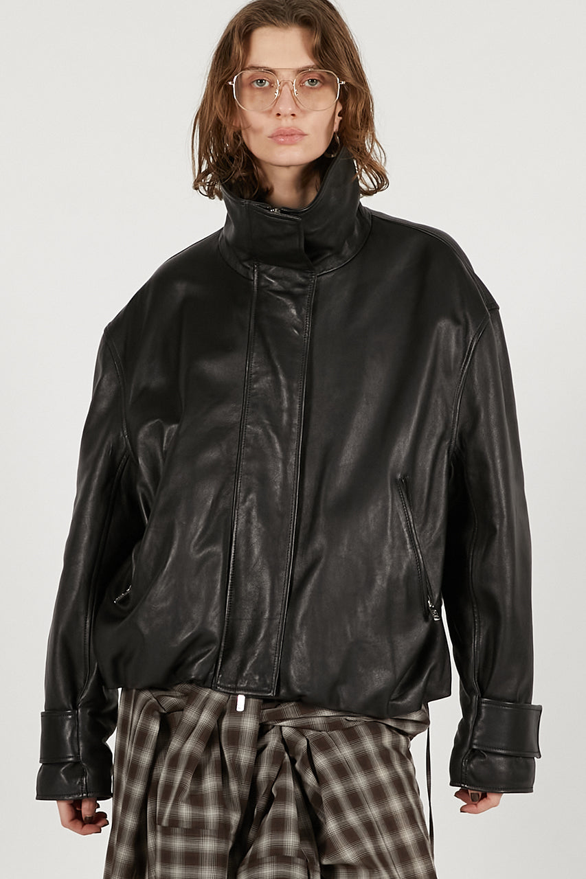 SHEEP Leather High Neck Blouson - 2025 AUTUMN