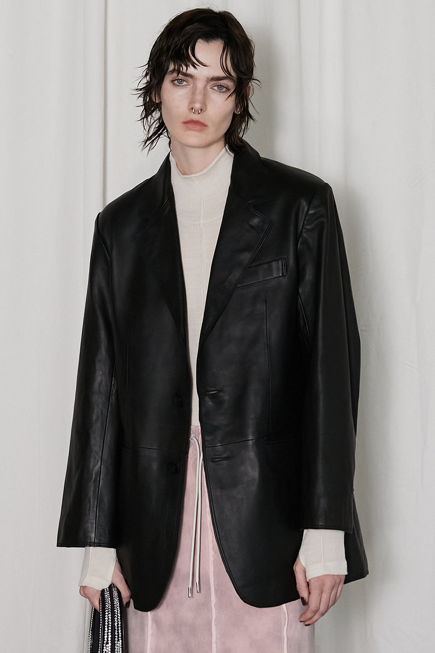 値下★PRANK PROJECT黒シープリアルレザー本革テーラードジャケット Tailored Jacket