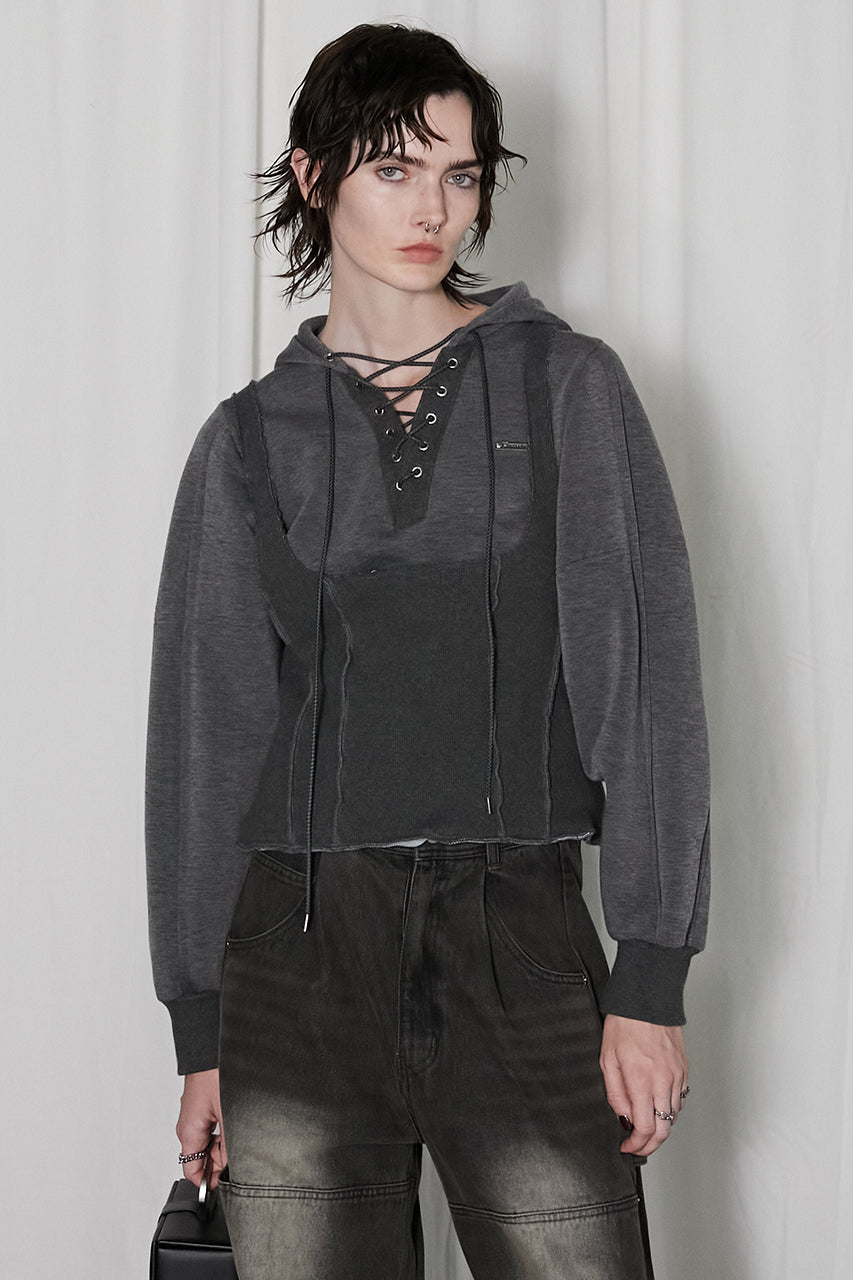 低価格 2WAY Hoodie Mini Dress - SALE トップス