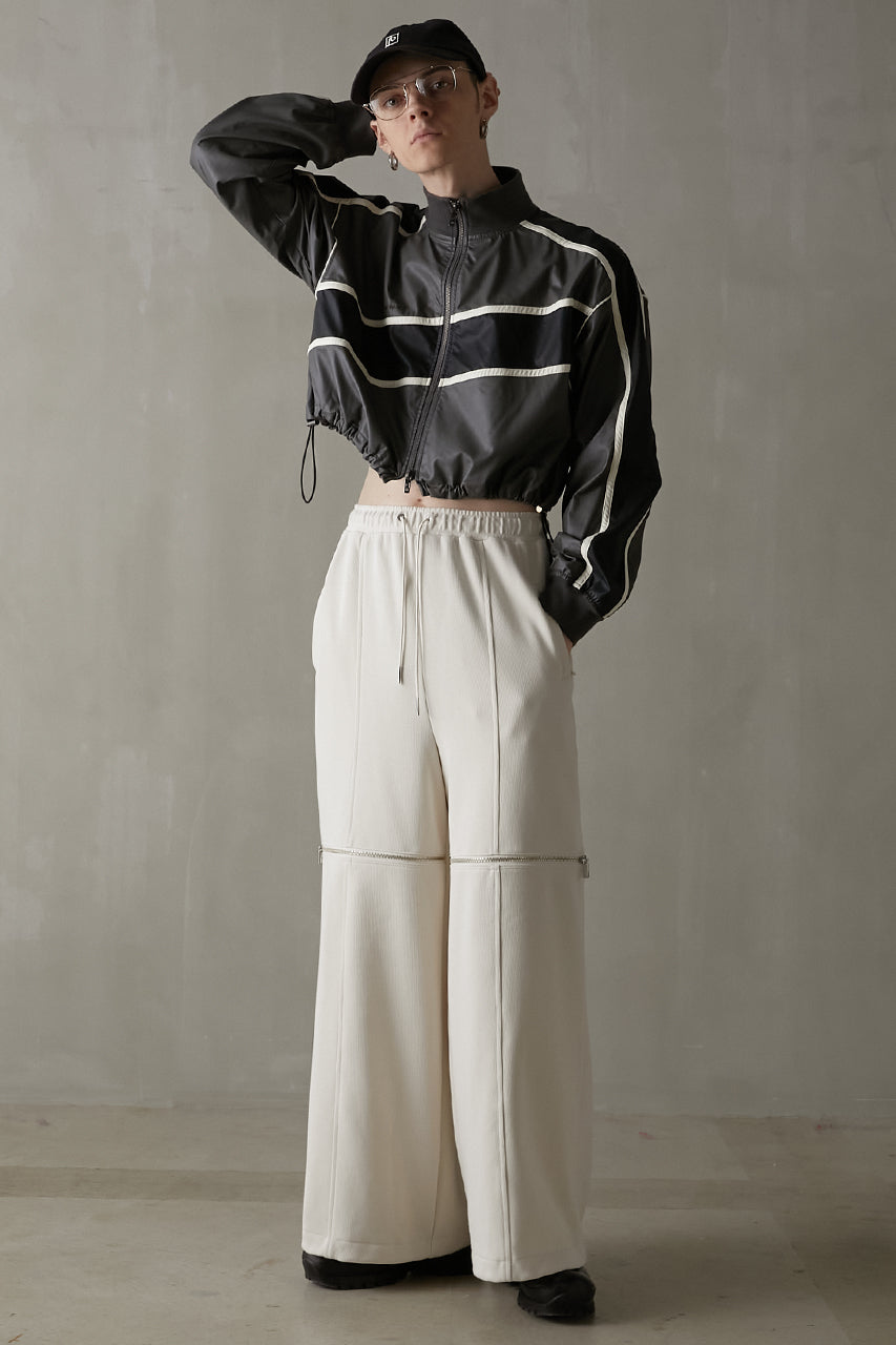 【23AUTUMN先行予約商品】Zipper Slit Ribbed Cardboard Knit Pants