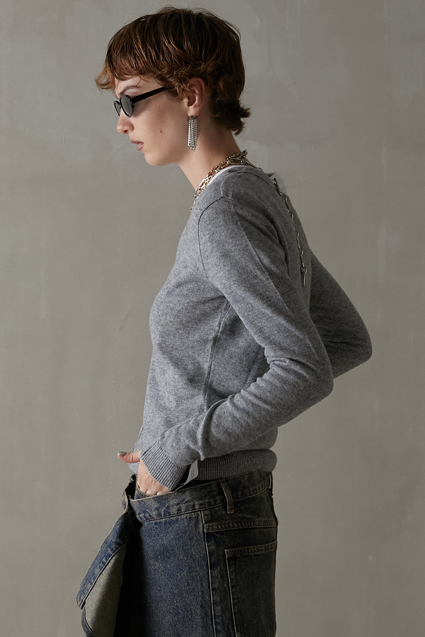Asymmetric Neck Cardigan