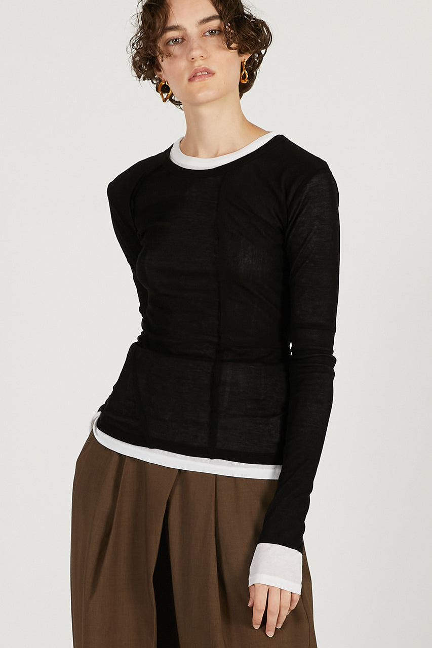 Sheer Fraise Layered Top