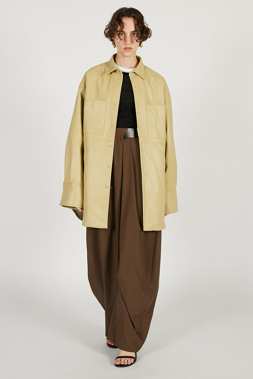 Synthetic Leather Overshirt