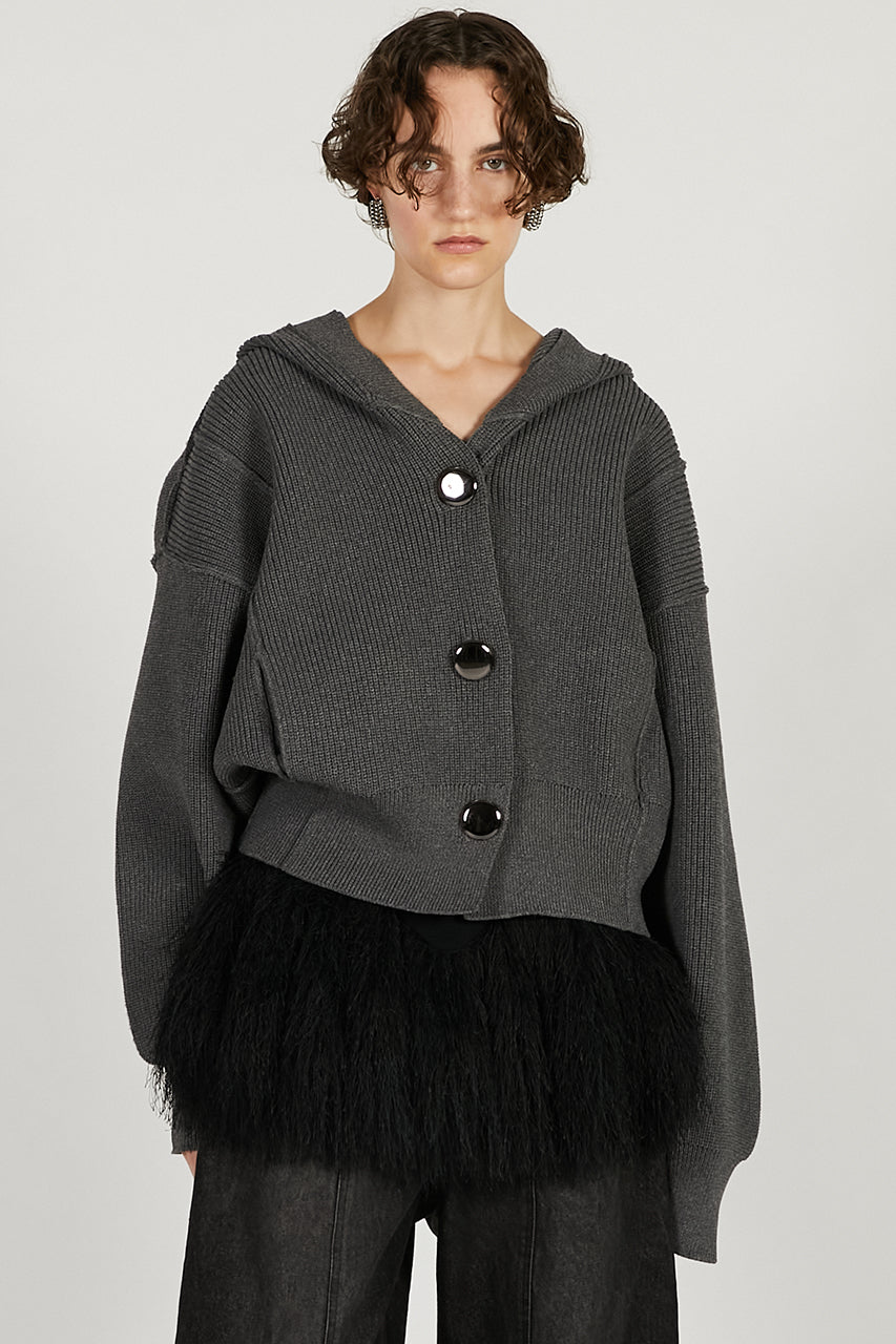 Hoodie Knit Cardigan