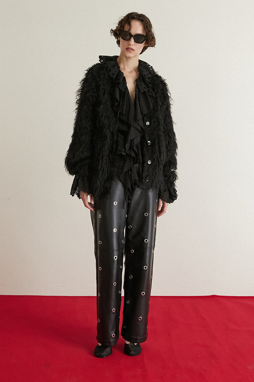 Eyelet Vegan Leather Pants