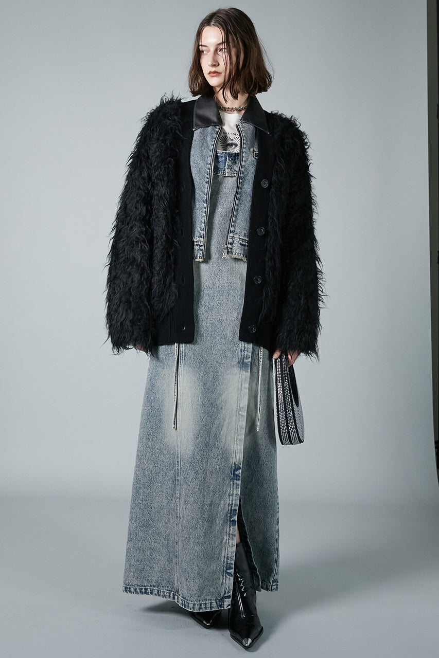 Leather Collar Denim Blouson - SALE