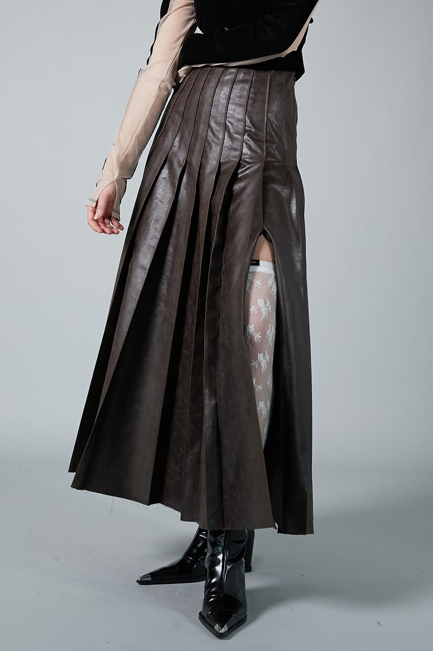 2WAY Pleated Maxi Skirt