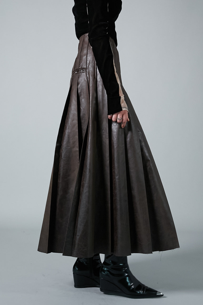 2WAY Pleated Maxi Skirt