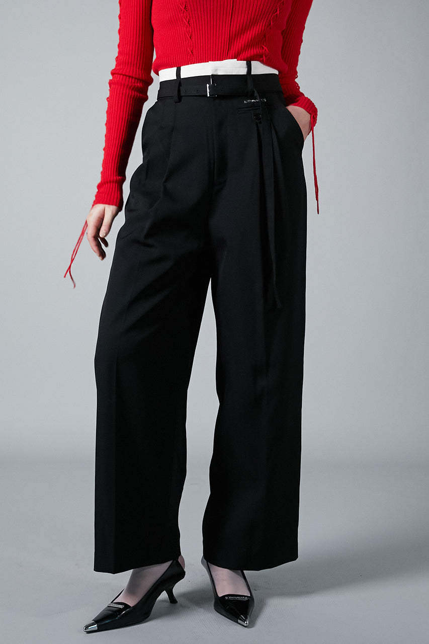 Worsted Belted Tuck Pants - SALE