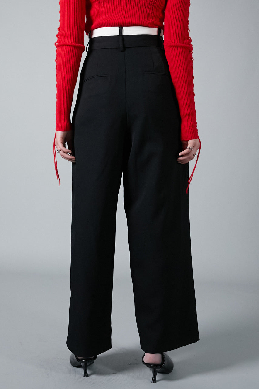 Worsted Belted Tuck Pants - SALE
