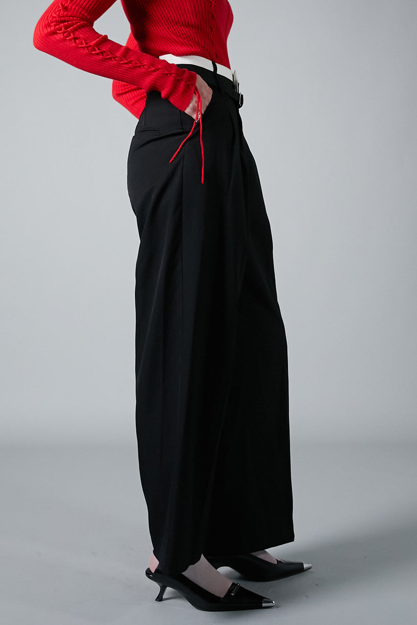 Worsted Belted Tuck Pants - SALE
