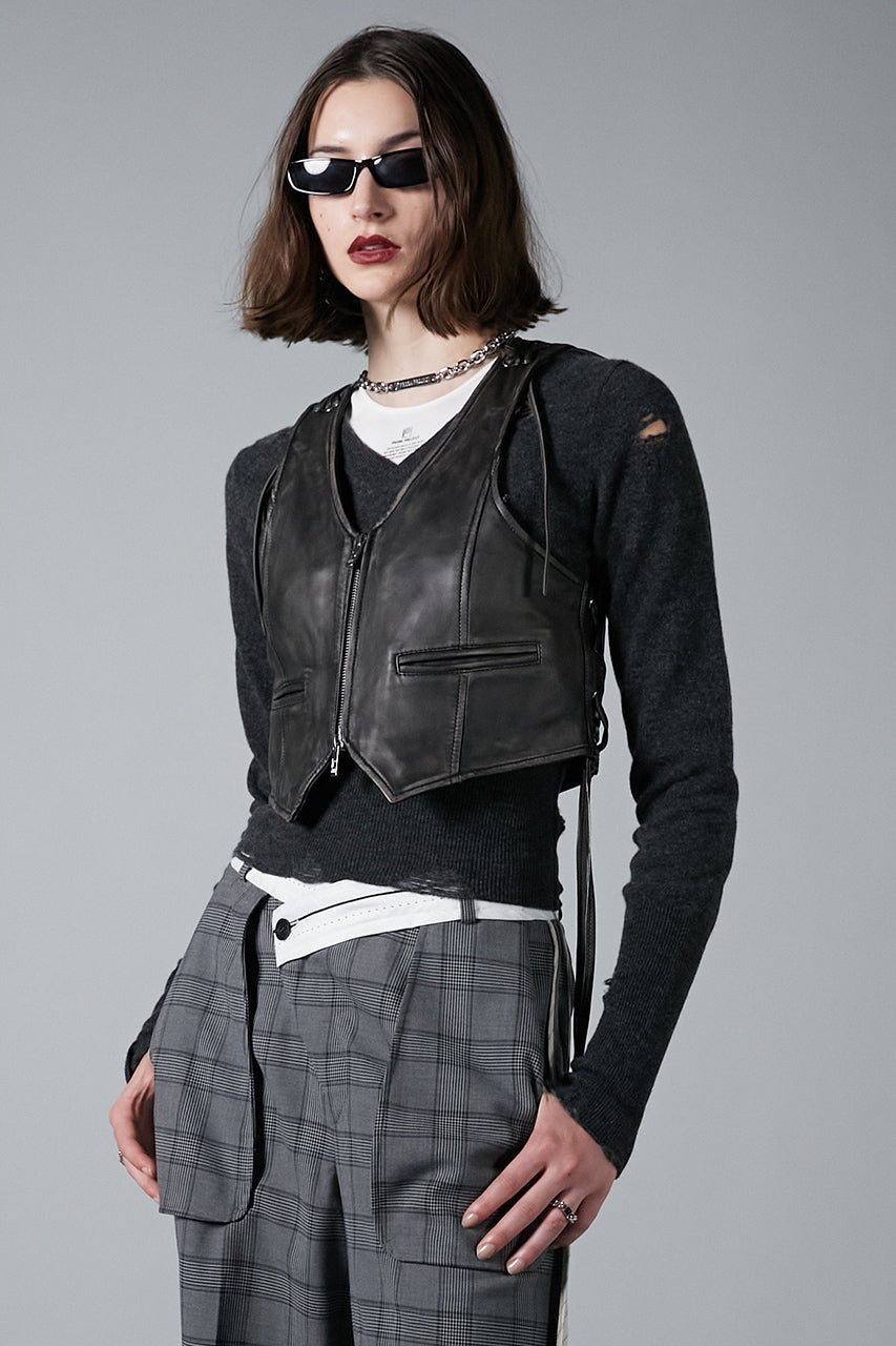 Leather Biker Vest - SALE