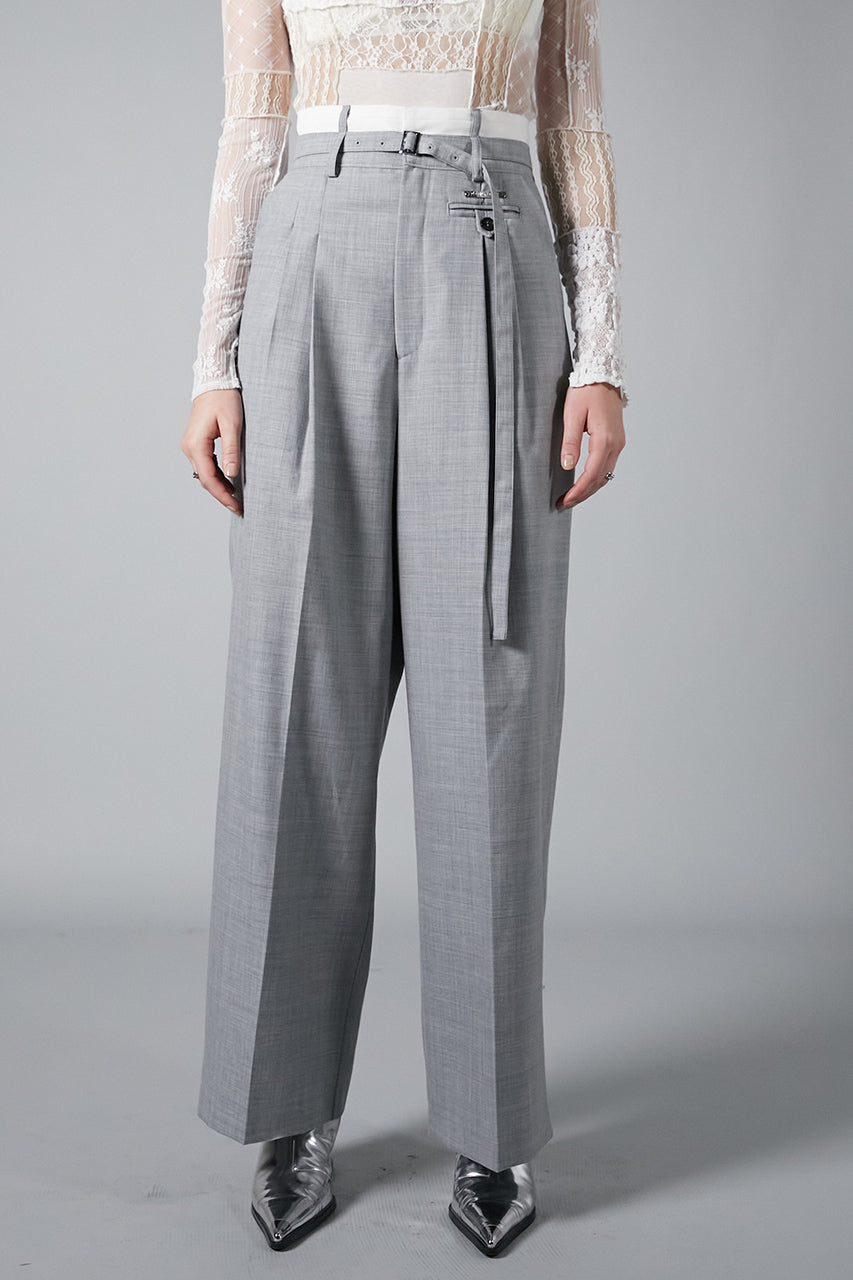 Worsted Belted Tuck Pants - SALE