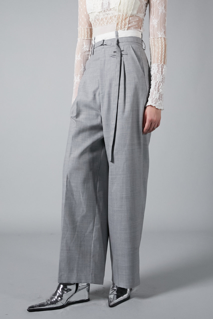 Worsted Belted Tuck Pants - SALE
