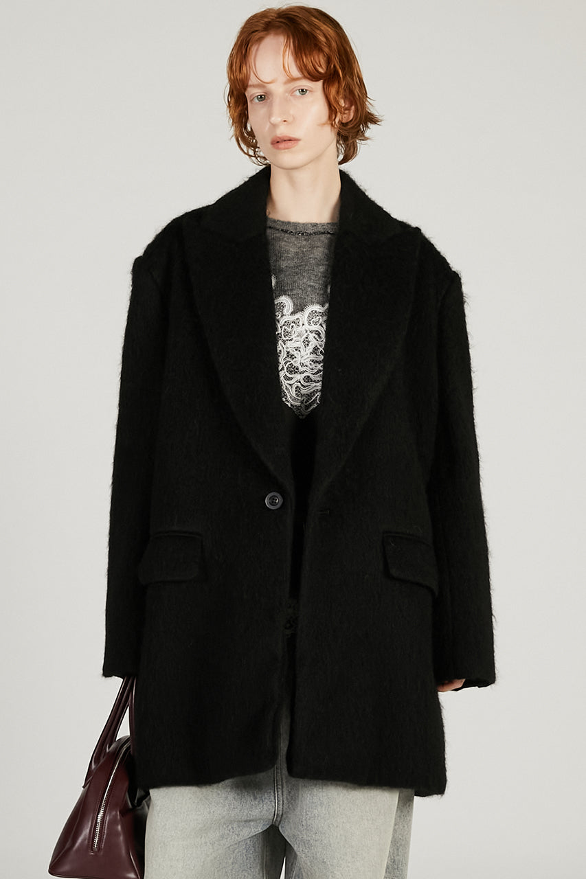 Mohair Shaggy Tailored Coat
