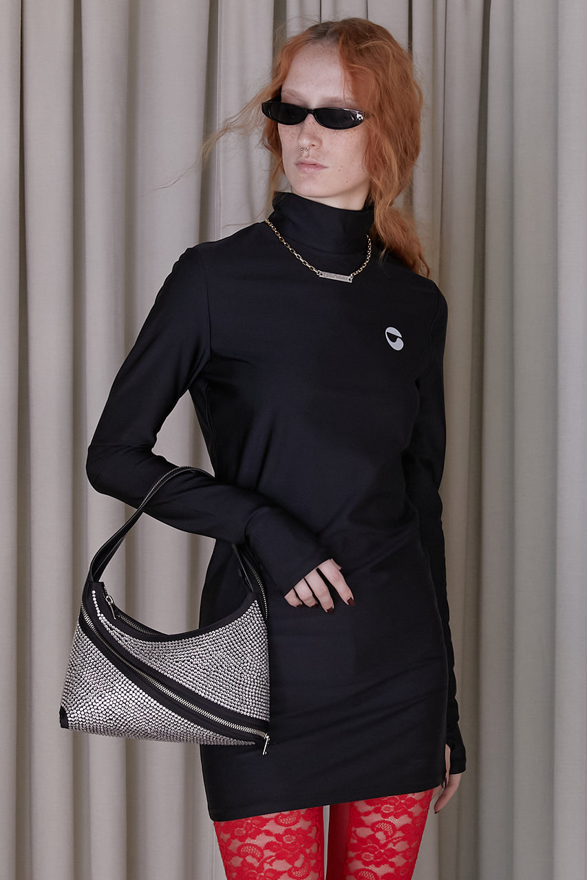High Neck Fitted Mini Dress