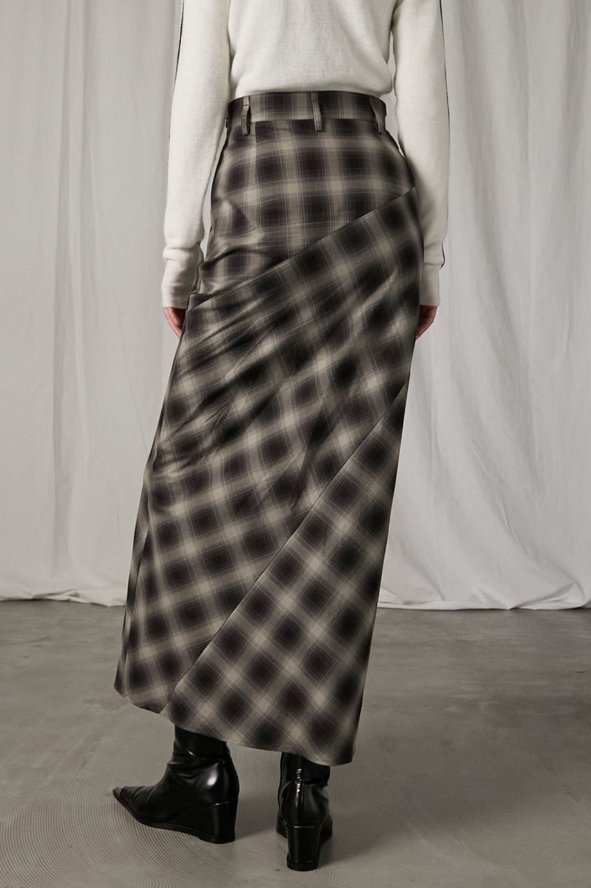 Multi Check Lace-Up Skirt