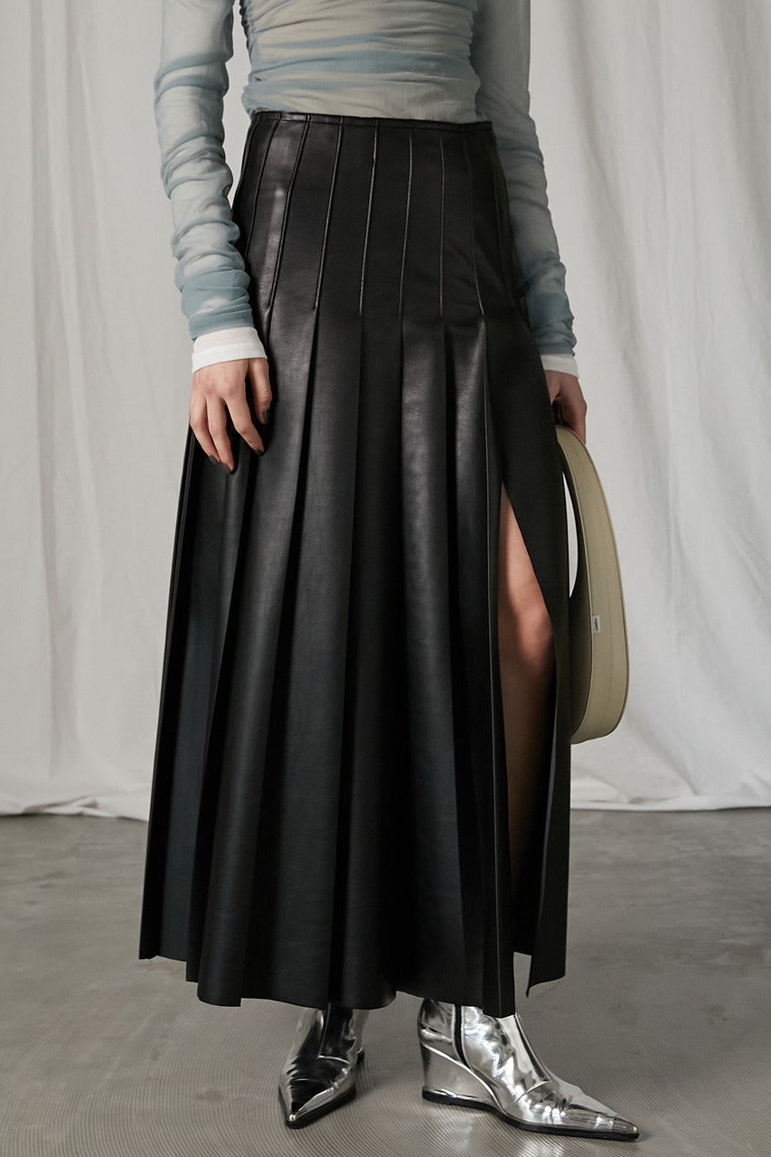 2WAY Pleated Maxi Skirt