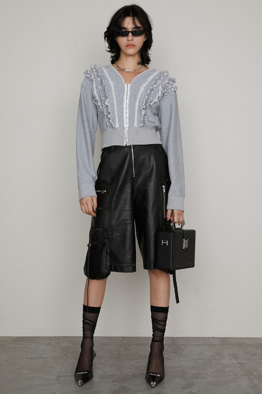 Leather Cargo Shorts
