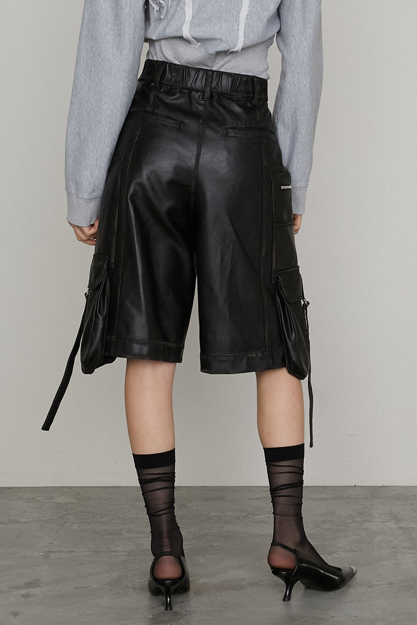 Leather Cargo Shorts