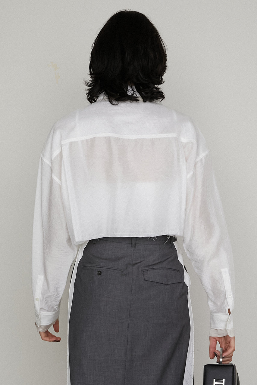 Double Collar Cropped Shirt - SALE