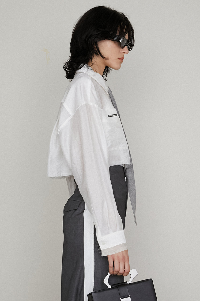 Double Collar Cropped Shirt - SALE