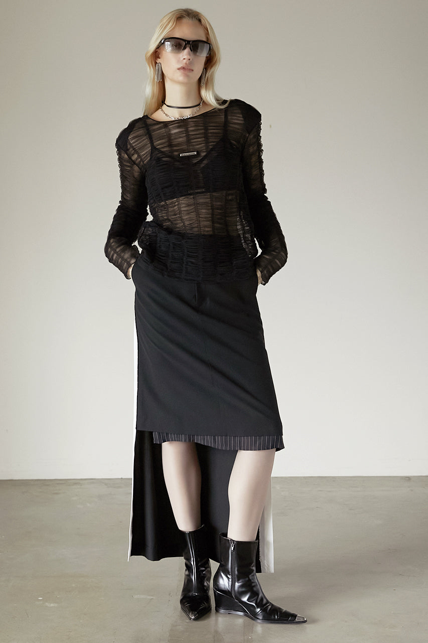 Shirred Layered Tulle Top - SALE