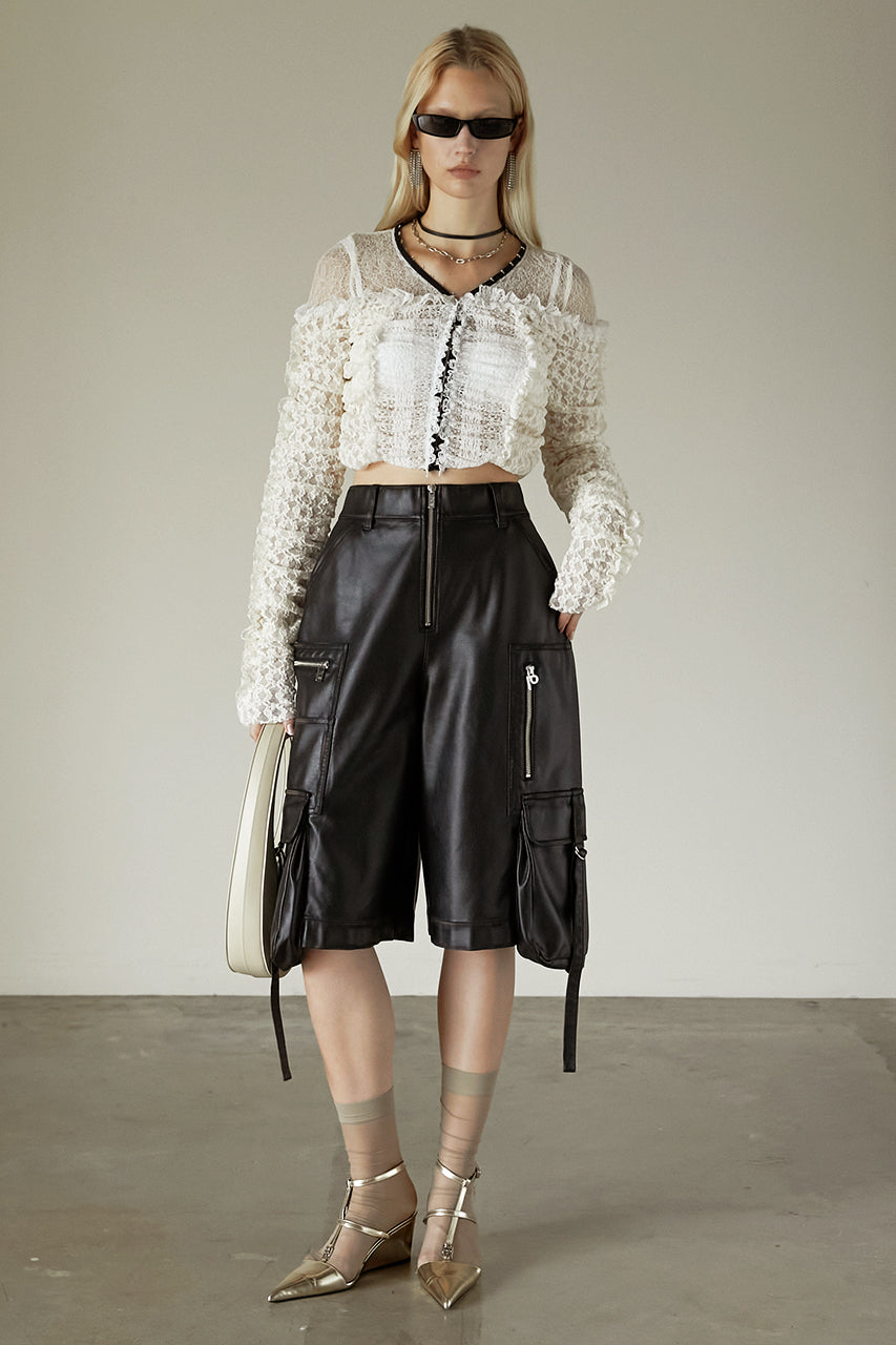Leather Cargo Shorts