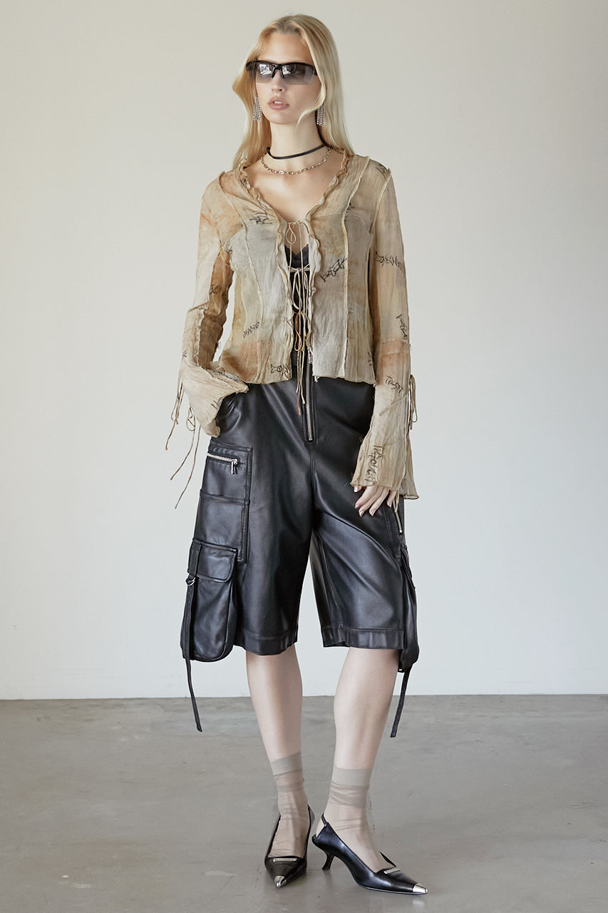 Leather Cargo Shorts