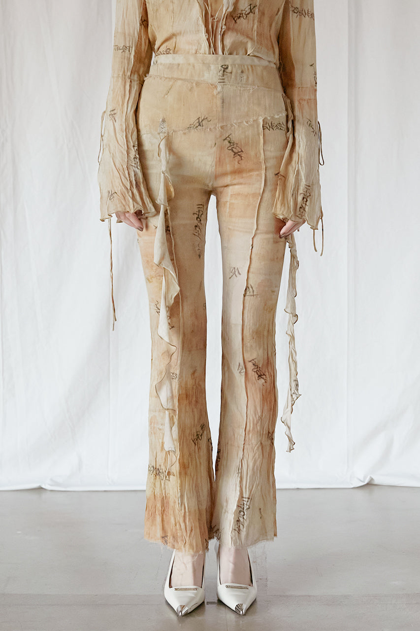 Antique Print Flare Pants - SALE