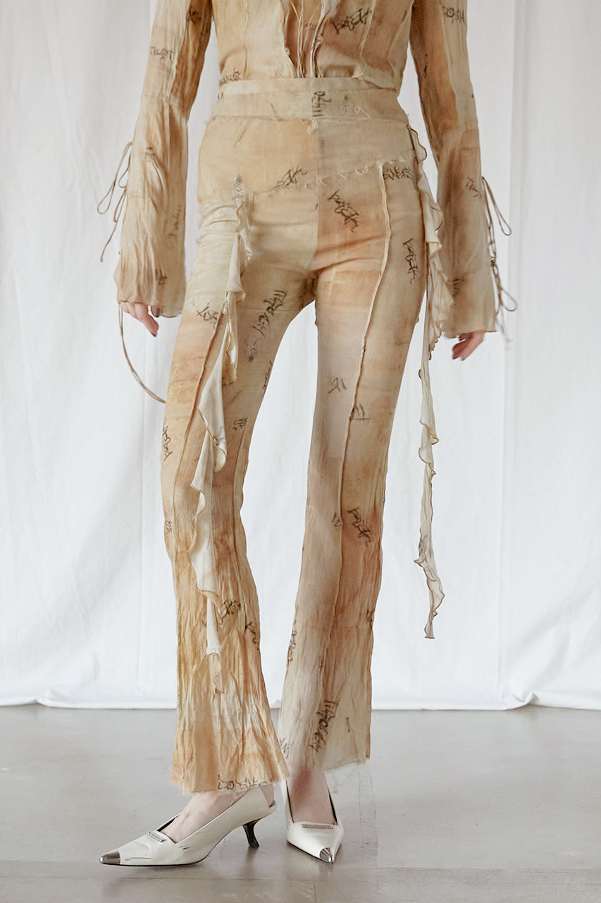Antique Print Flare Pants - SALE