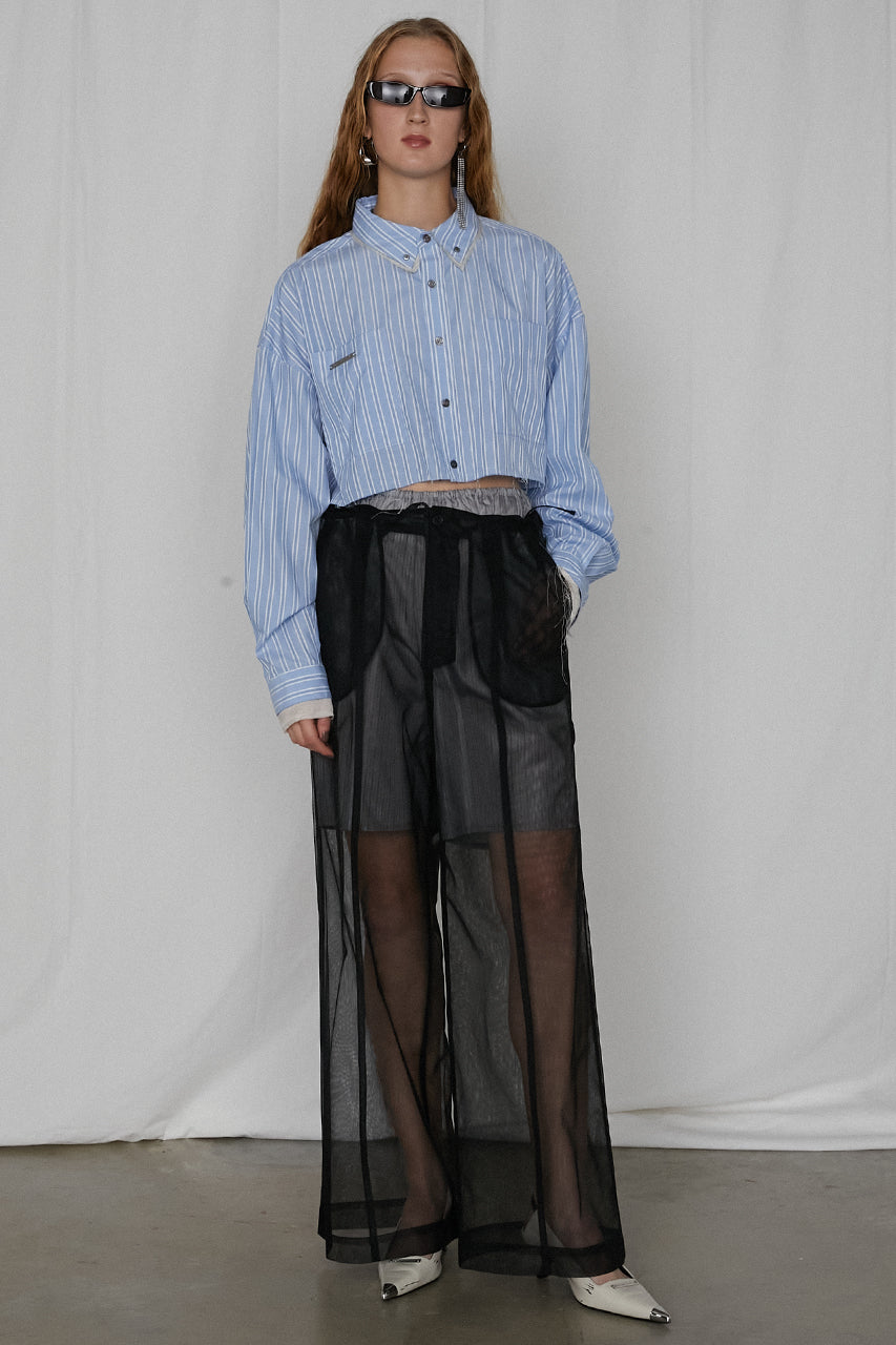 Double Collar Cropped Shirt - SALE