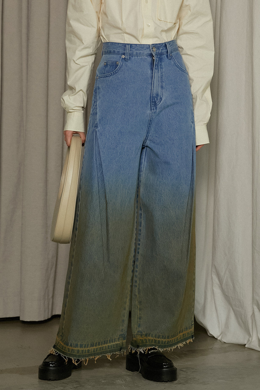 Gradient Wide Denim Pants - SALE
