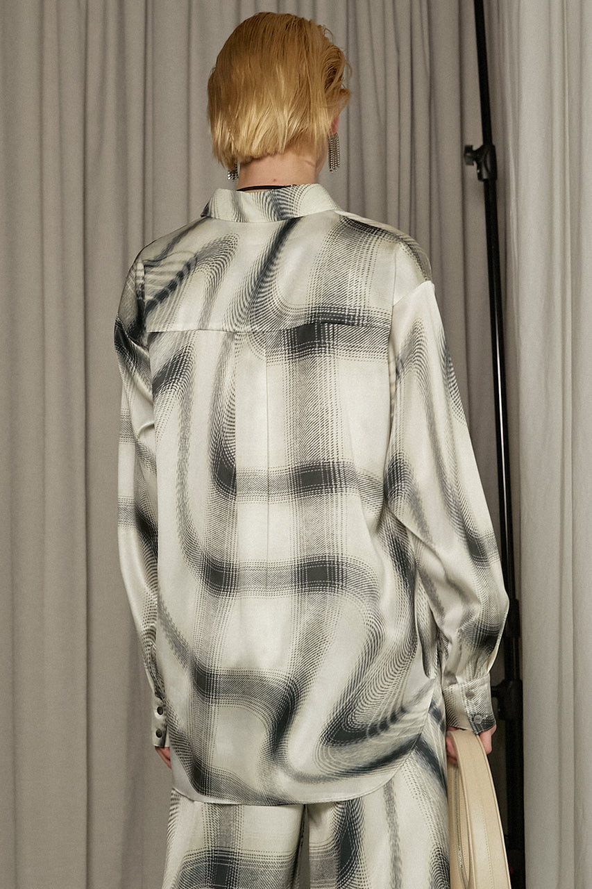 Ombre Check Lace Print Shirt - SALE