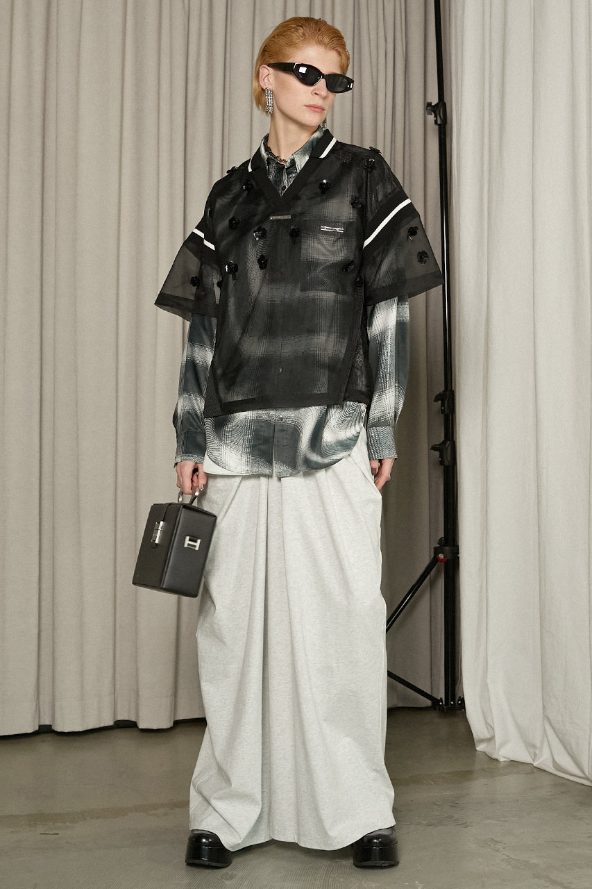 Drape Front Jersey Pants