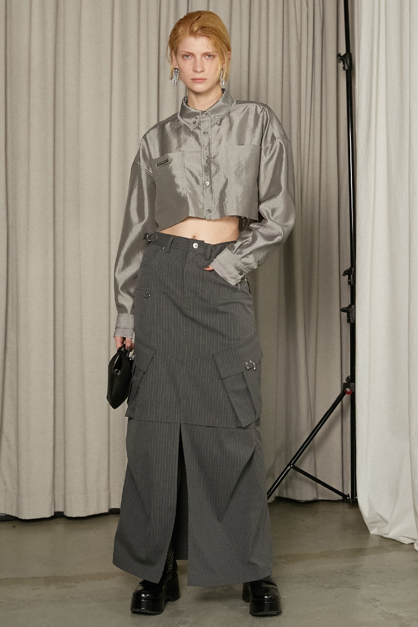 Double Collar Cropped Shirt - SALE
